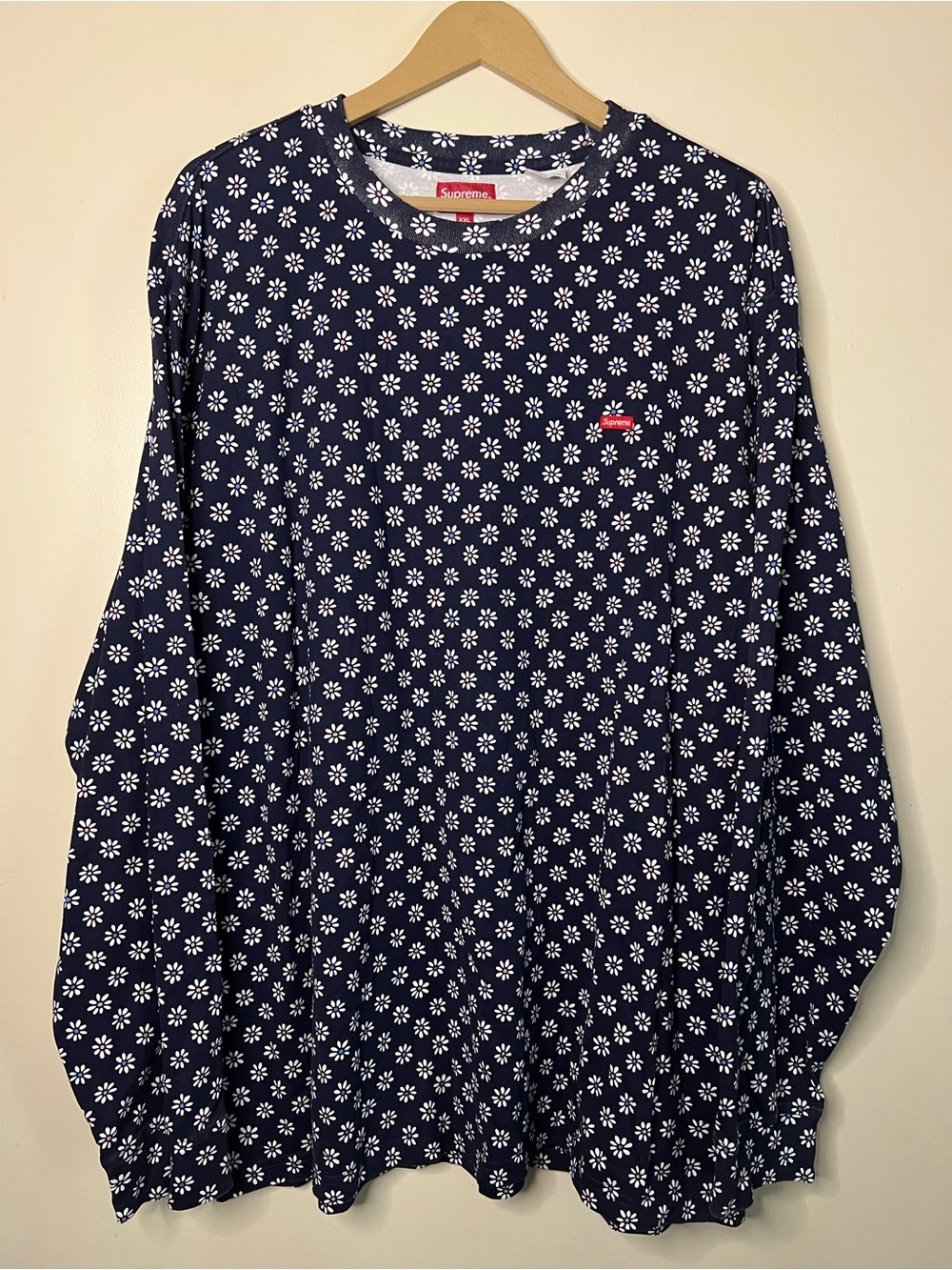 FW22 Supreme Small Box Logo Flowers Long Sleeve Shirt Size 2XL